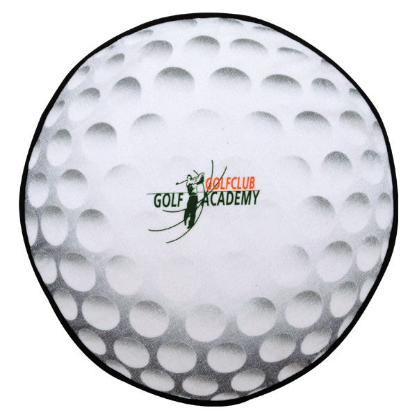 Keep your clubs clean with a Fiber Reactive Golf Ball Shaped Towel 20”x20”, 100% cotton. Golf Ball Print.