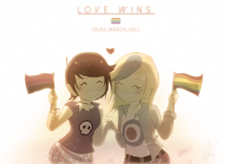 endifi:  Loud House: LOVE WINS &lt;3You should already know what this is based from! Thank you for finally making this cannon, Savino! I gave Luna a bi flag though just in case because it’s not officially confirmed if she’s a full lesbian. But I’m