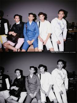 parkhyeongseop:  Jang Ki Yong, Park Hyeong Seop, Byeon Woo Seok &amp; Nam Joo Hyuk backstage for Metrocity @ Seoul Fashion Week S/S 15 cr: gphoto 