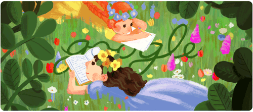 allthedaysordained:Google Doodles for today, by Olivia Huynh, in honour of Lucy Maud Montgomery’s 