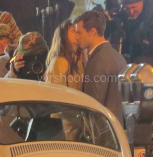 (via SHOOT: FIFTY SHADES OF GREY’s Anastasia (Dakota Johnson) Kisses Christian Grey (Jamie Dor