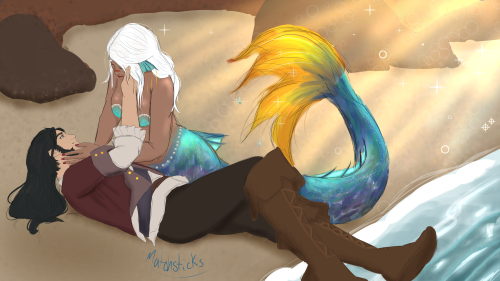 windup-dragoon:Mermaid Kiri and the human prince, Hien 