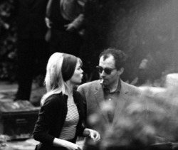 your-lovers-and-drifters:  Jean-Luc Godard and Brigitte Bardot behind the scenes of Contempt (1963)
