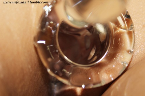 simontog: extremefoxytail:Some more of my glass buttplug.  Pics of my anal gape to come next 