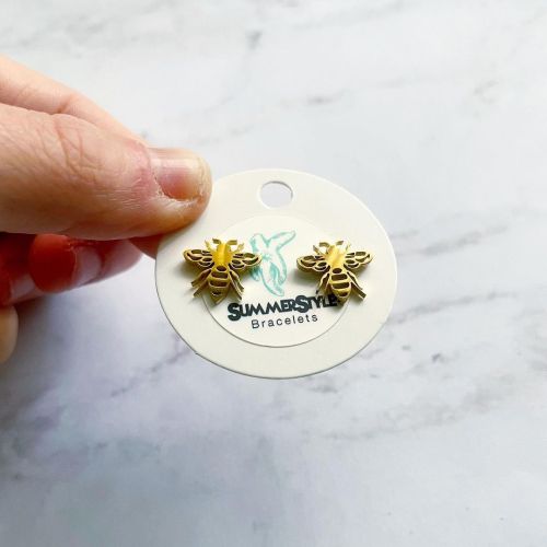 NEW NEW NEW! Golden Honeybee studs just landed in the shop! How cute are they? www.summerstylebracel