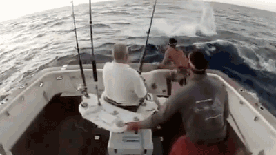 itsallfunandgamesuntil:gifcraft:Fish in the boat & man overboard“MY PEOPLE ARE STARVING, A