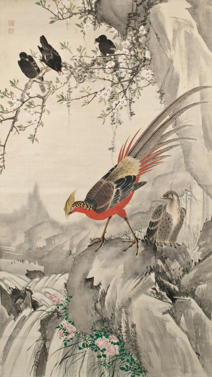 japaneseaesthetics: Golden Pheasant (Kinkei). Ink and color on paper. About 1820’s, 
