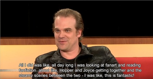 phenioxgirl: starklinqs: Stranger Things + David Harbour being this  close to making an AO3 acc