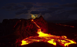 awkwardsituationist:  sean king has been photographing the volcanoes and lava flows of pahoa island since he left behind his life as a carpenter in new york and moved his family to hawaii eight years ago. &ldquo;i usually shoot wide angle 15 to 25 second
