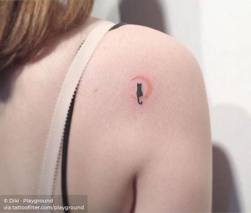 By Diki · Playground, done in Seoul. http://ttoo.co/p/36158 animal;astronomy;cat;crescent moon;facebook;feline;illustrative;micro;moon;pet;playground;shoulder blade;twitter