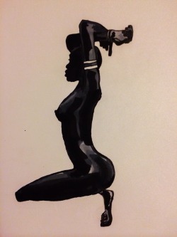 7hue:  Ninapendwa | 2014 Ink, Marker, Pencil &amp; Knife on Paper 跌 