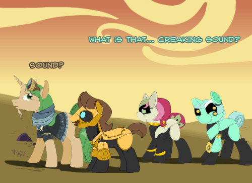 ask-omegacoder:  Not as cool a line as “Fly, you fools!” but… you know… robot.We Repair Ponies #113  =O