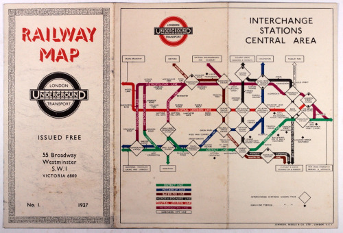 London Underground Railway Map - ‘circuit’ design by H C Beck Originally published in 1933 this map 