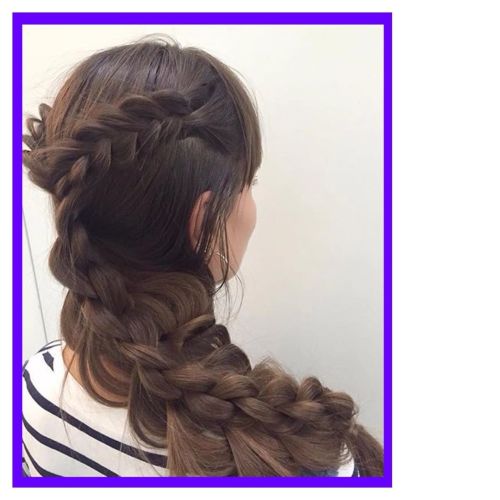 Which emoji best describes these big, loose braids? #fb to this Double Dutch Fishtail accent into St