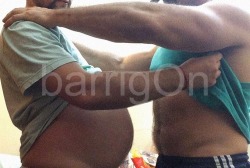 barrigonpanzu:  A muscle friend stuffed me a lot with McDonalds, look at his muscles! and my belly! 