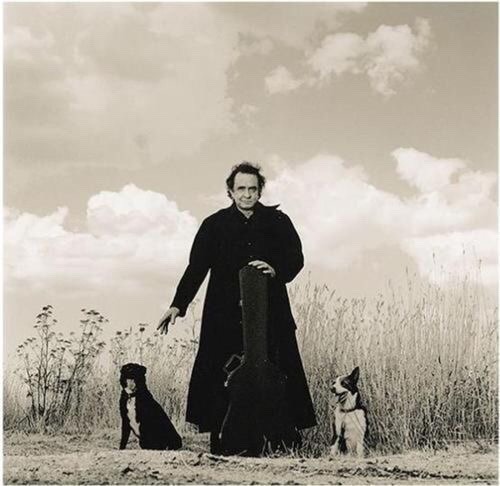 outlawpetegsc:Johnny Cash with his dogs , “ Hell “ and “ Redemption “