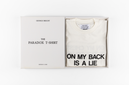 artistsbooksandmultiples:George BrechtThe Paradox ShirtVerona, Italy: Edizioni Francesco Conz, 19891