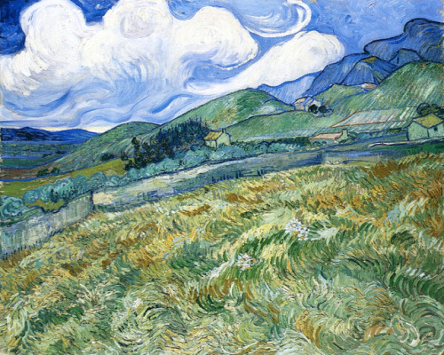 artist-vangogh: Wheatfield with Mountains in the Background, 1889, Vincent van GoghMedium: oil,canva