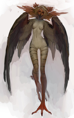 feverworm:  day 1: harpy  Oh wow, this harpy