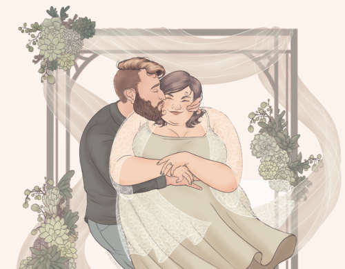 ogrefairydoodles:Wedding announcement commission for Ally! She was a joy to work with and both of th