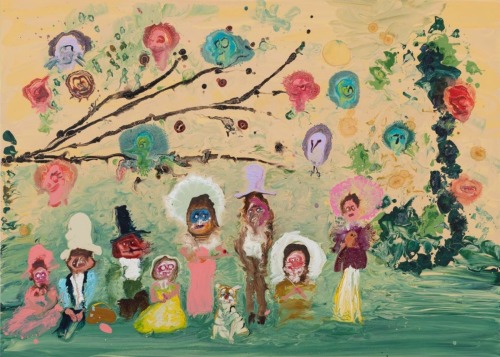 myfairynuffstuff: Genieve Figgis (b.1972) - Day Out with the Birds. 2020. Acrylic on canvas.