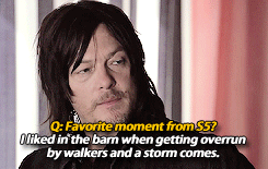 reedusgif: Norman Reedus talks about his favorite scene from ‘The Walking Dead’ Season 5 [Thanks for the help!]