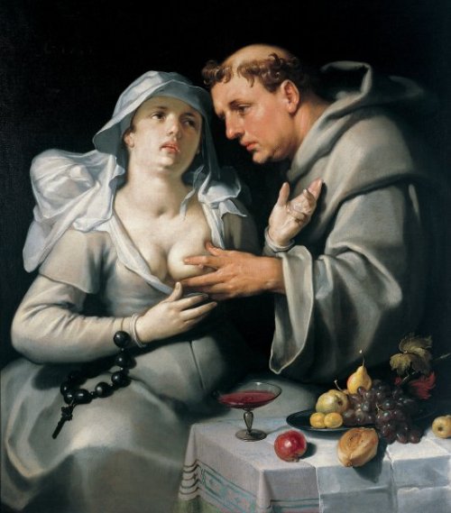 Een monnik en een begijn, by Cornelis Cornelisz van Haarlem, 1591