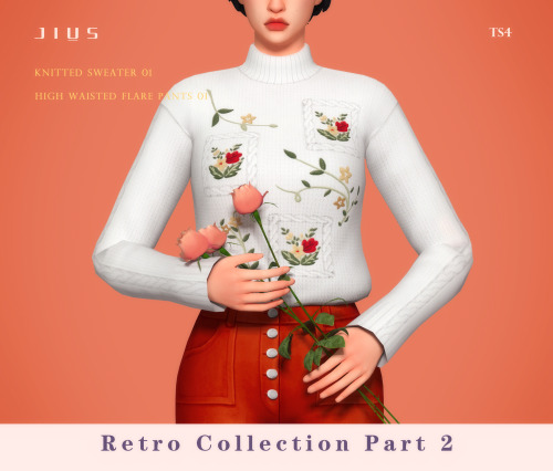 Retro Collection Part 2- Clothes [Jius] Knitted Sweater 018 swatches3k+ Polygons——&mdash