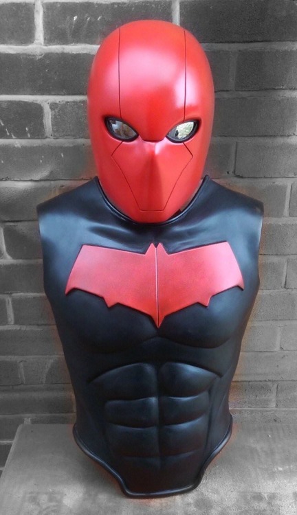 Red Hood themed guns. Solid resin cast. Red hood helmet and chest armour