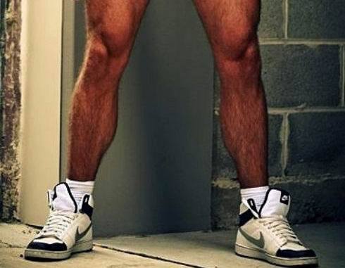 Hairy chest, legs,Beard and Mustache.