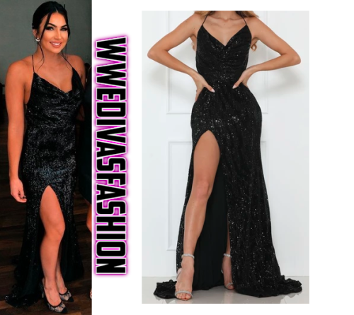 Billie Kay wore the Abyss By Abby Attention Gown in Black to the 2019 WWE Hall Of Fame Ceremony on A