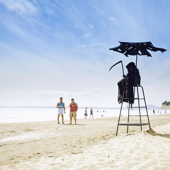archiemcphee:  Meet The Swim Reaper, death taking an extended holiday on the beaches