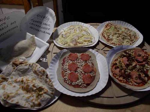 Various food merchandise that was offered in the city Wroclaw, Poland on Christmas market 2021.