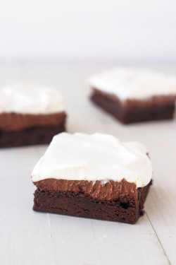 do-not-touch-my-food:  Chocolate Cream Pie Brownies  porn