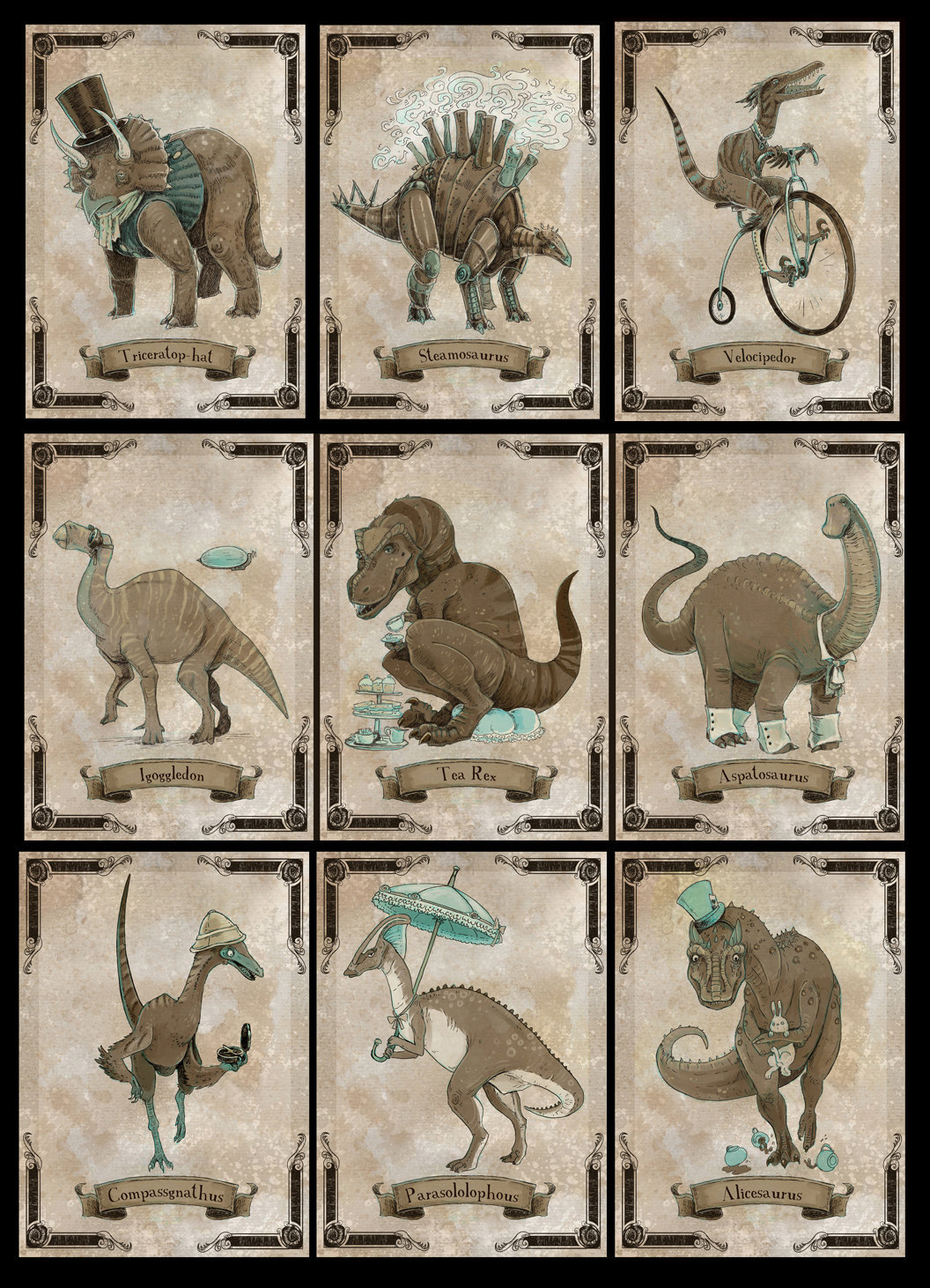 culturenlifestyle:Sophisticated Steampunk Dinosaurs Illustrations  The Gorgonist