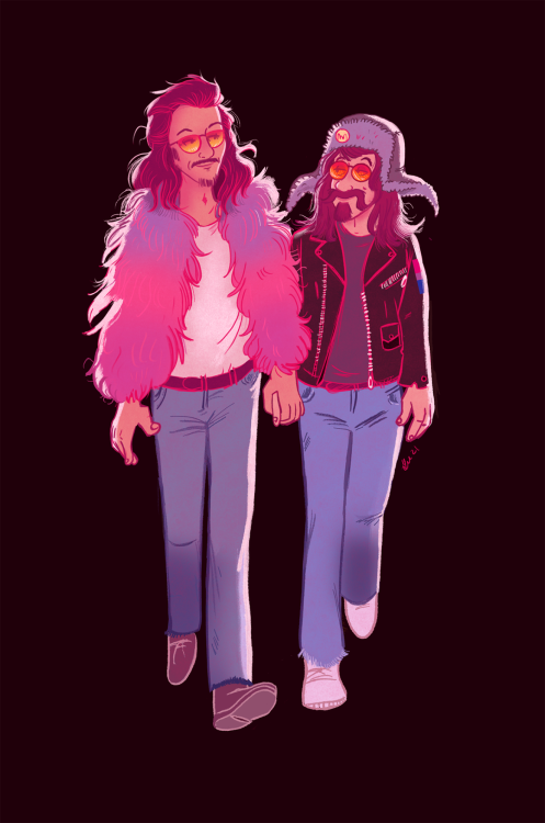 geetimesthree:Bard and Bofur walking home from Pride. I love my disaster bis. &lt;3