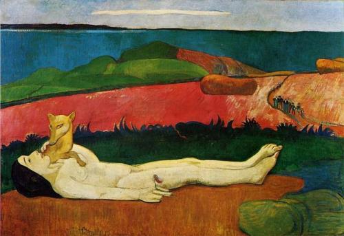 artist-gauguin: The loss of virginity (Awakening of spring), Paul Gauguin Medium: oil,canvas