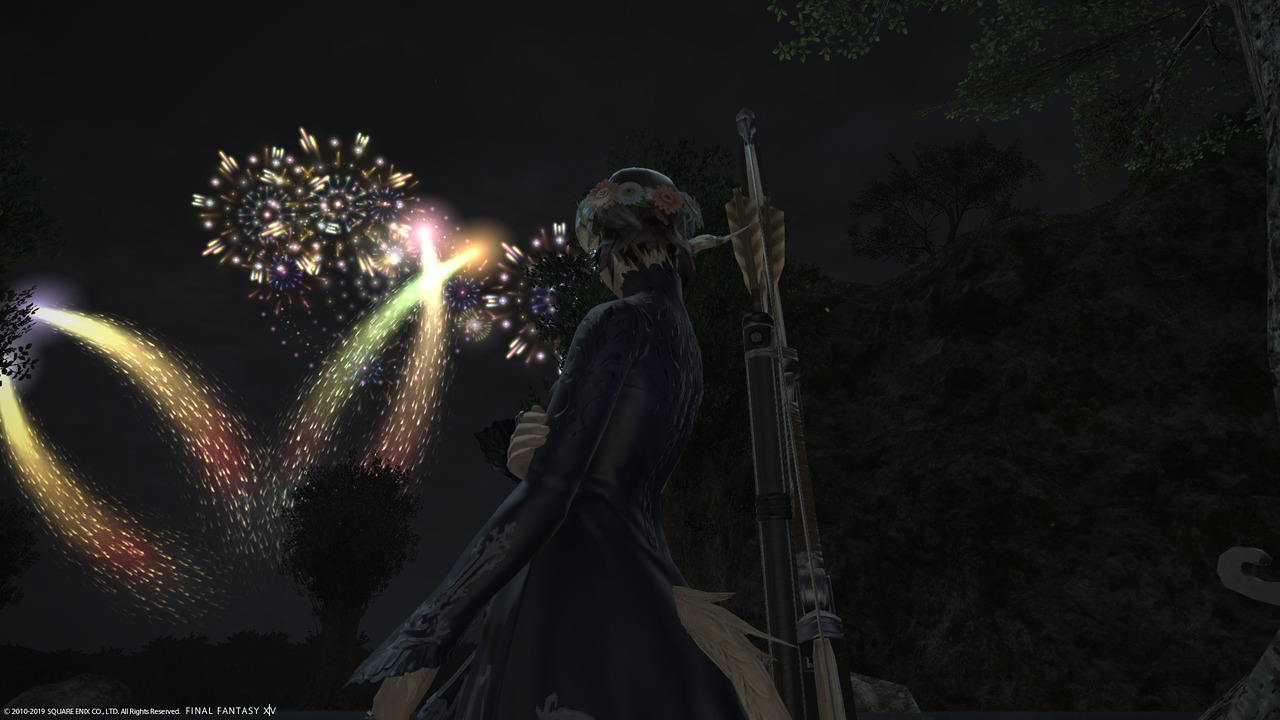 Beautiful fireworks in Lavender Beds for Moonfire Faire.