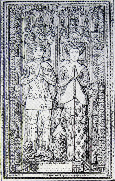 Effigy of Bouchard Count of Vendôme, his wife and their daughter in the middle, 1412