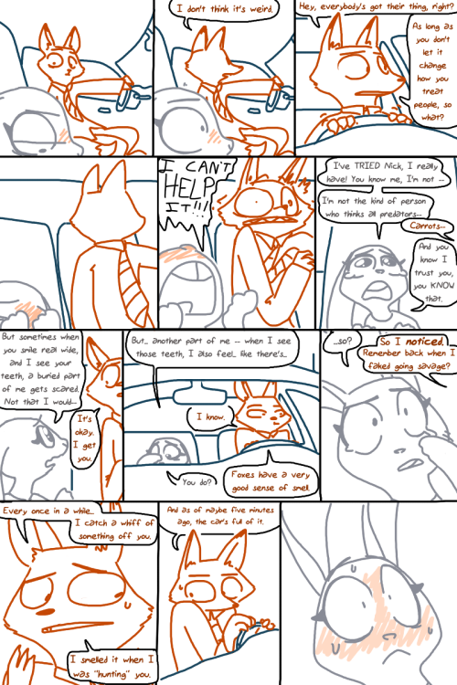 needs-more-butts:  tgweaver:  The Late Stake Starring Judy Hopps and Nick Wilde These two are pretty fun to write for. be forewarned this comic contains Zootopia spoilers  THE SEXUAL TENSION IS LEGIT 