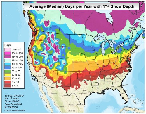 mapsontheweb:  Average Number Of Days With