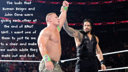 Wrestlingssexconfessions:  The Looks That Roman Reigns And John Cena Were Giving