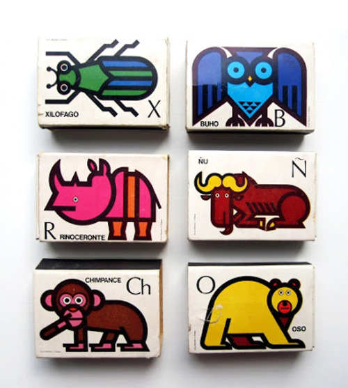 Jose Maria Cruz Novillo &amp; Olmos, Abcdario Animal – Animal alphabet matchboxes, late 1960s. Spain