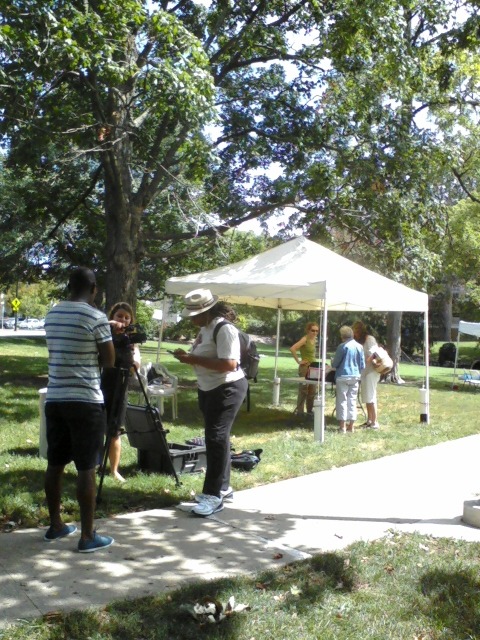 Setting up for Artists for Justice in Peace Park