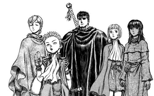 transparent edit of guts’ party arriving in enoch village!