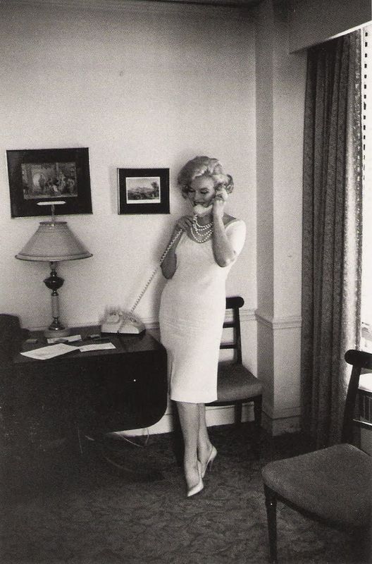 audreyandmarilyn: Marilyn Monroe on the phone at the Chicago Ambassadors Hotel, 18th
