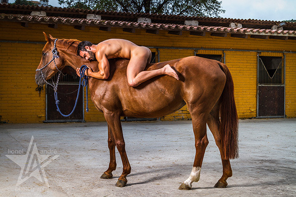 jesustoh:  French Model Jess Vill Naked on Horse Photographed by Lionel Andre 