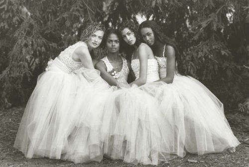 floral-mother-of-god:Tatjana Patitz, Karen Alexander, Yasmeen Ghauri & Naomi Campbell by Herb Ri