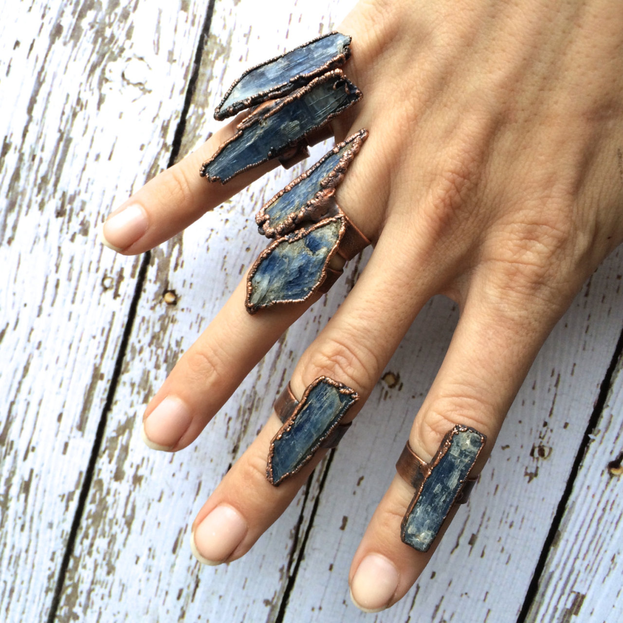 motionoftruth:  Raw Kyanite ring | Blue Kyanite crystal ring | Kyanite mineral ring