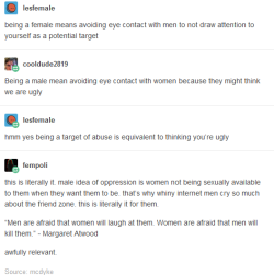dontreblogbigots:  Op, who now goes by mcdyke, is a proud transmisogynist who is referring to trans women when she says “males”.  Fempoli is also a proud transmisogynist who is, again, including trans women as “men”. This post exists partially